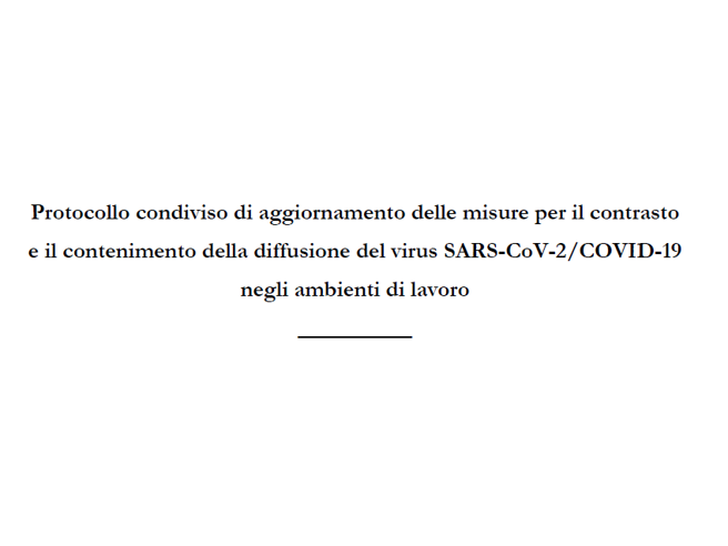 Aggiornamento del protocollo anticontagio